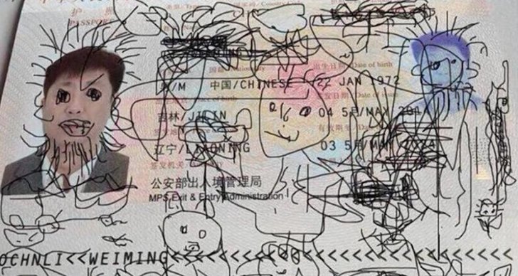 Pass, Teckning, Sydkorea, Flygplats, Kina